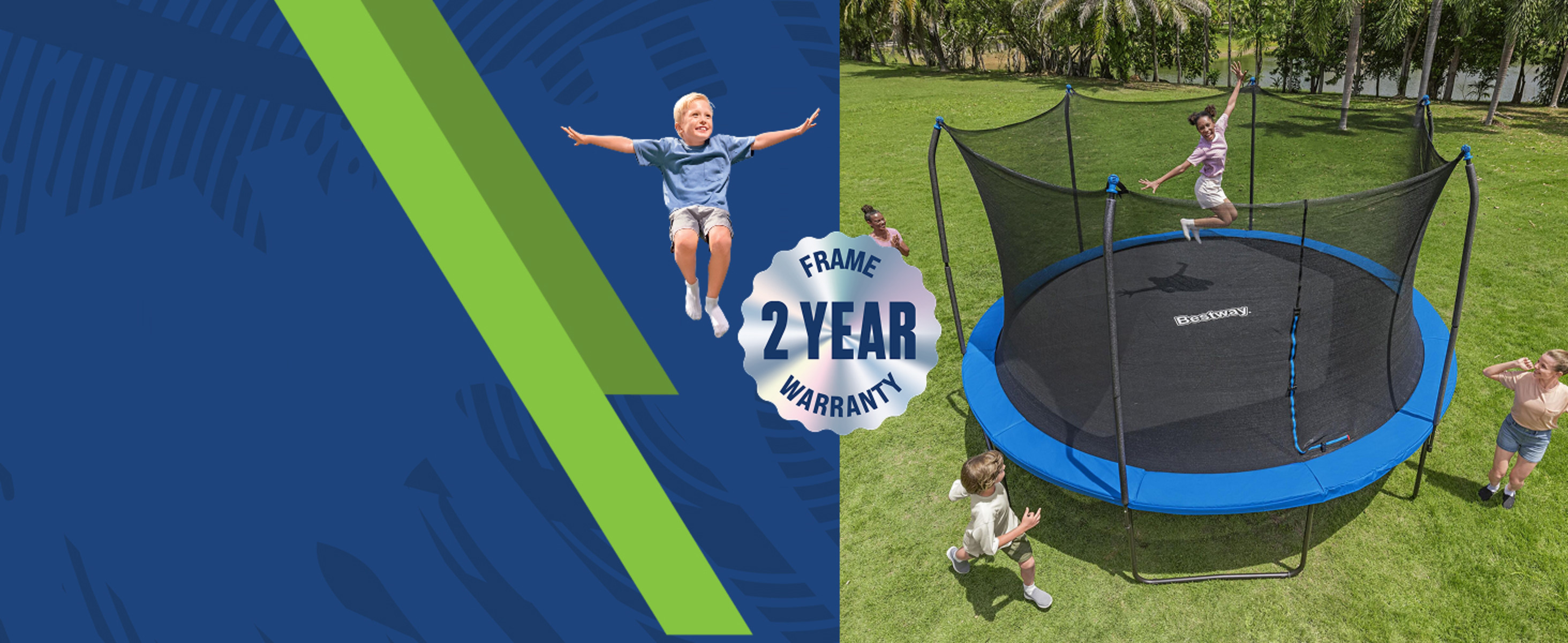 Bestway 15 ft Heavy Duty Trampoline with Enclosure, No-Gap Net