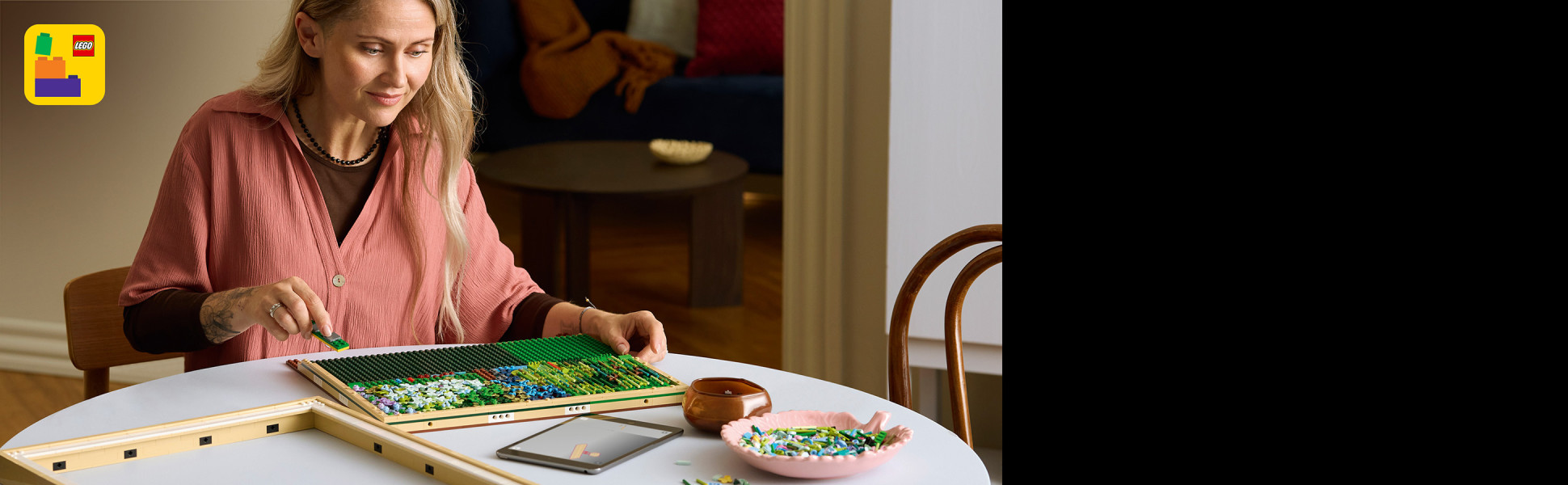 LEGO set provides adults with an absorbing creative activity as there are 3,179 pieces to assemble this Impressionist wall art.