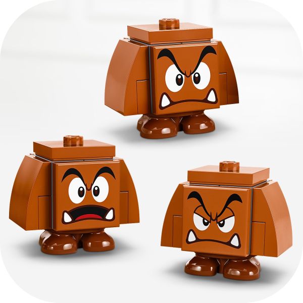 Stack all 3 Goombas to make a Goomba tower.