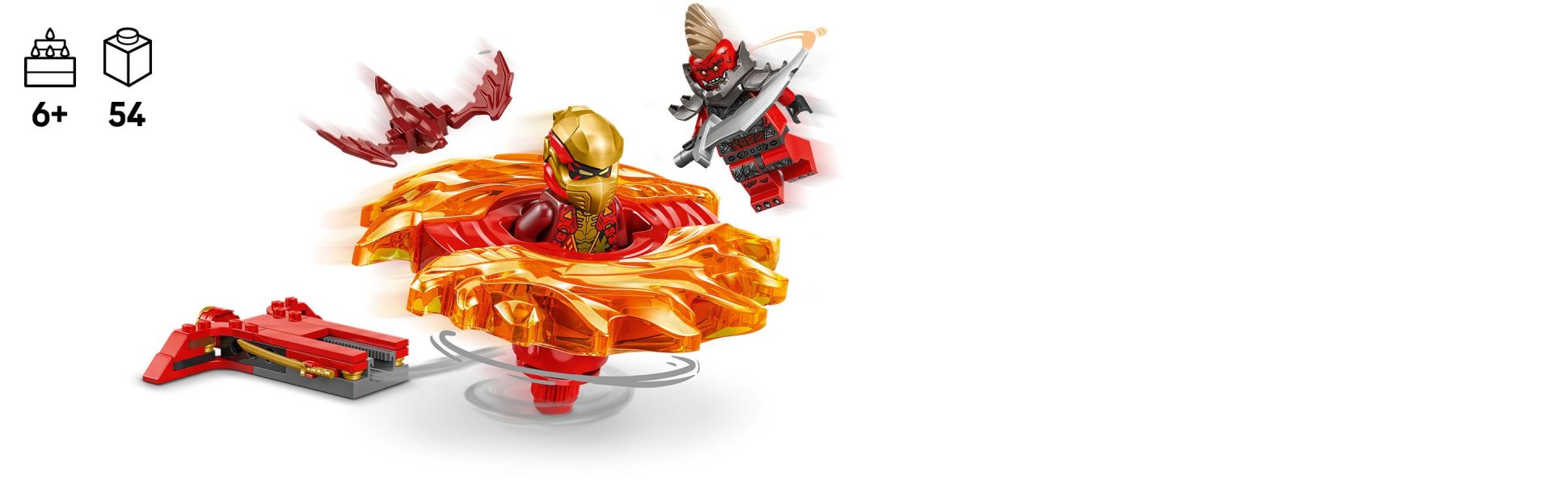Kids aged 6 and up enjoy a rewarding build before launching Kai in his spinning action toy into amazing battles.