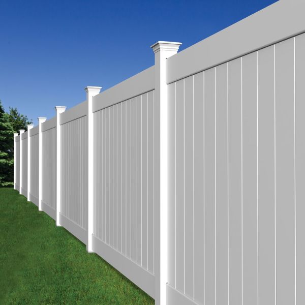 Veranda Linden 6 ft. H x 8 ft. W White Vinyl Privacy Pre Built Fence Panel 73013028 The Home Depot