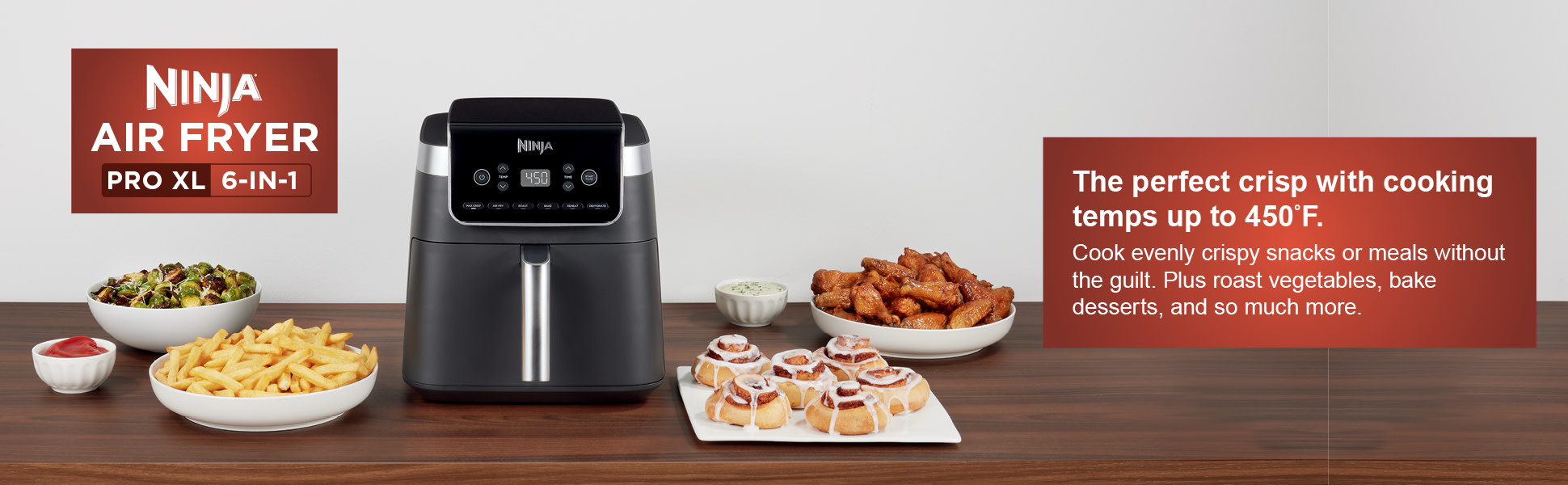 6個　【新品未使用　送料無料】AIRFIT N20 (L1 M4 S1) NINJA 6.5 qt. Grey Air Fryer Pro XL 6 in. 1 with Nonstick Basket