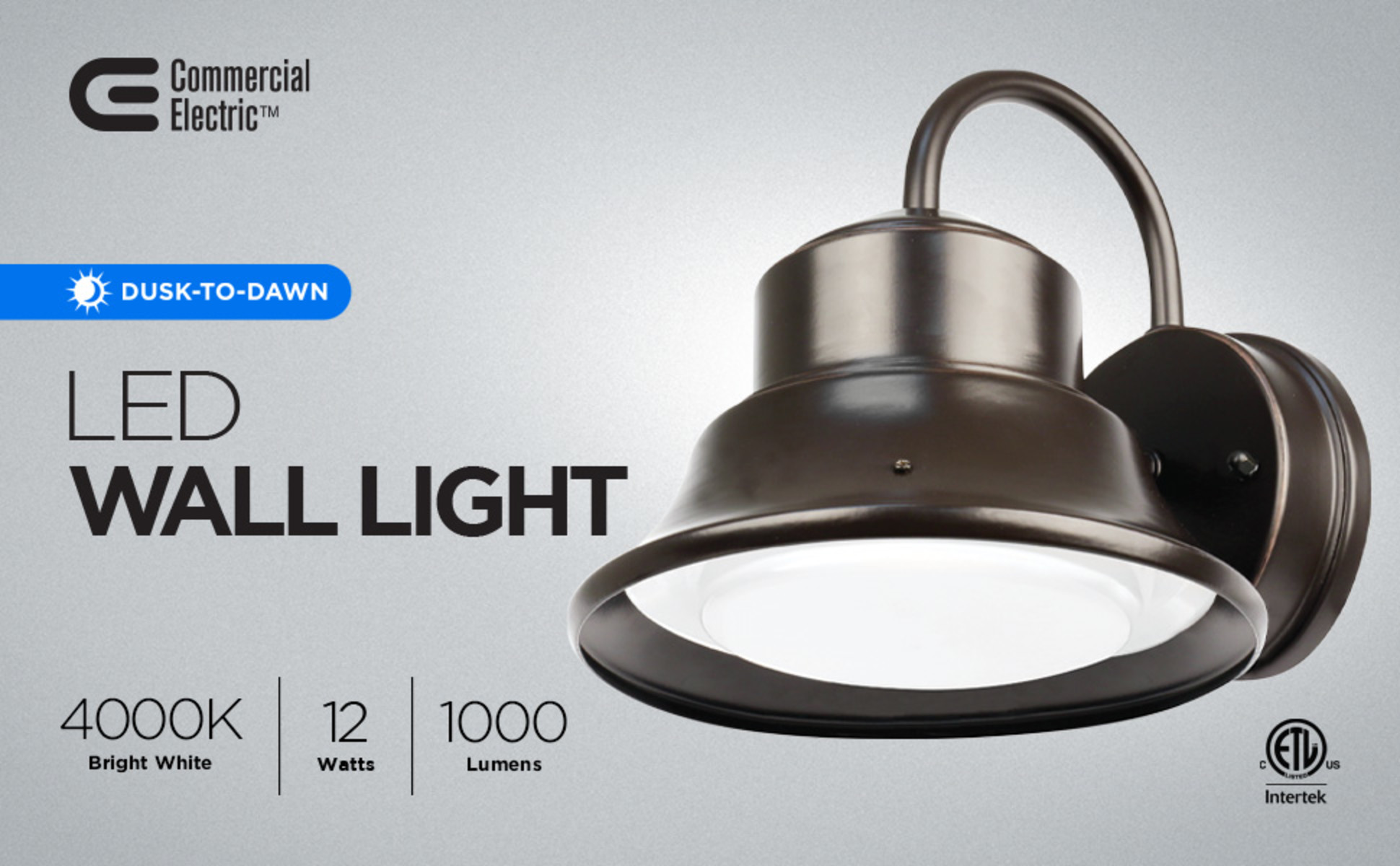 Commercial Electric 1000 Lumen Integrated LED Bronze Dusk to Dawn