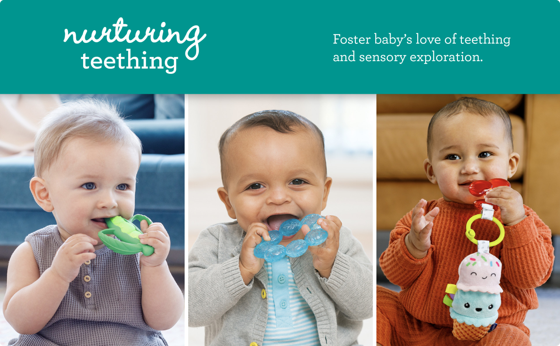 Infantino Squeeze & Teethe Baby Teething Toy, 6-12 Months Unisex