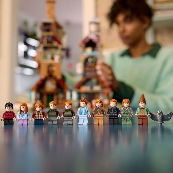 The whole Weasley family, Harry Potter , plus Errol the owl.