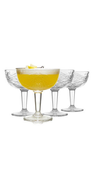 Libbey Hobstar Coupe Cocktail Glasses, 8.5-ounce, Set of 4