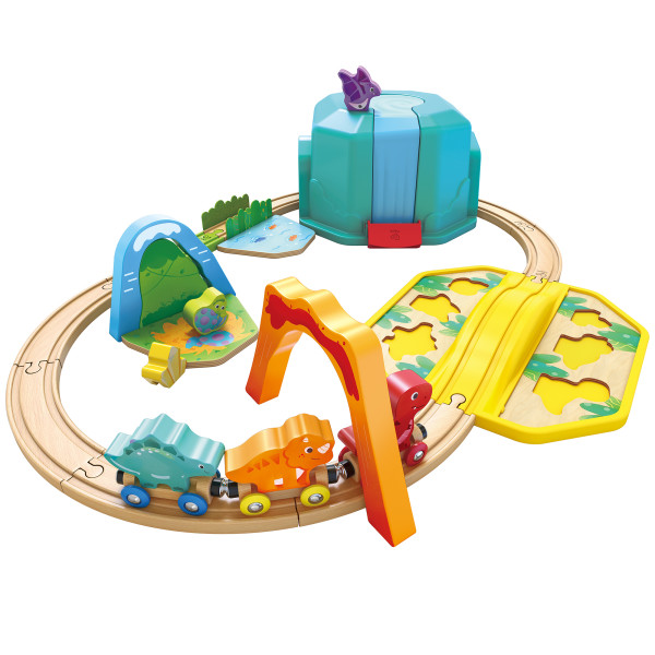 Hape: Dinosaur Train Bucket Set - 27pc, Wooden Train & Puzzle Toy