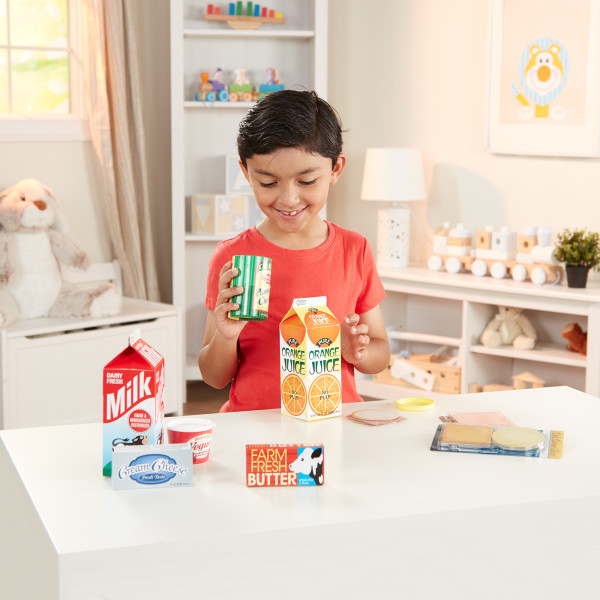 Melissa & Doug Fridge Play Food Cartons - 8 Pieces, Realistic