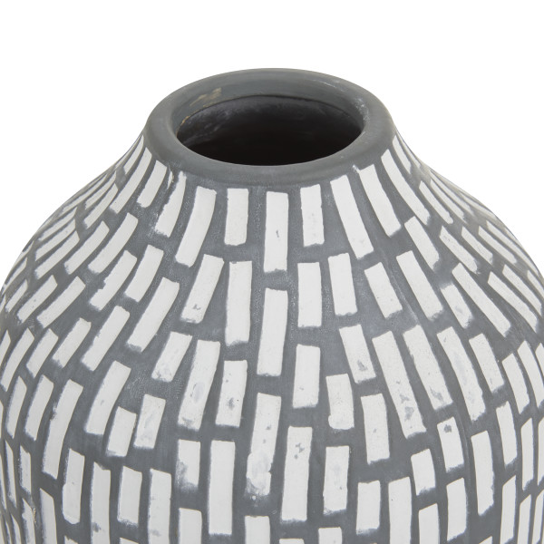 Novogratz Gray Mosaic Inspired Ceramic Decorative Vase (Set of 2