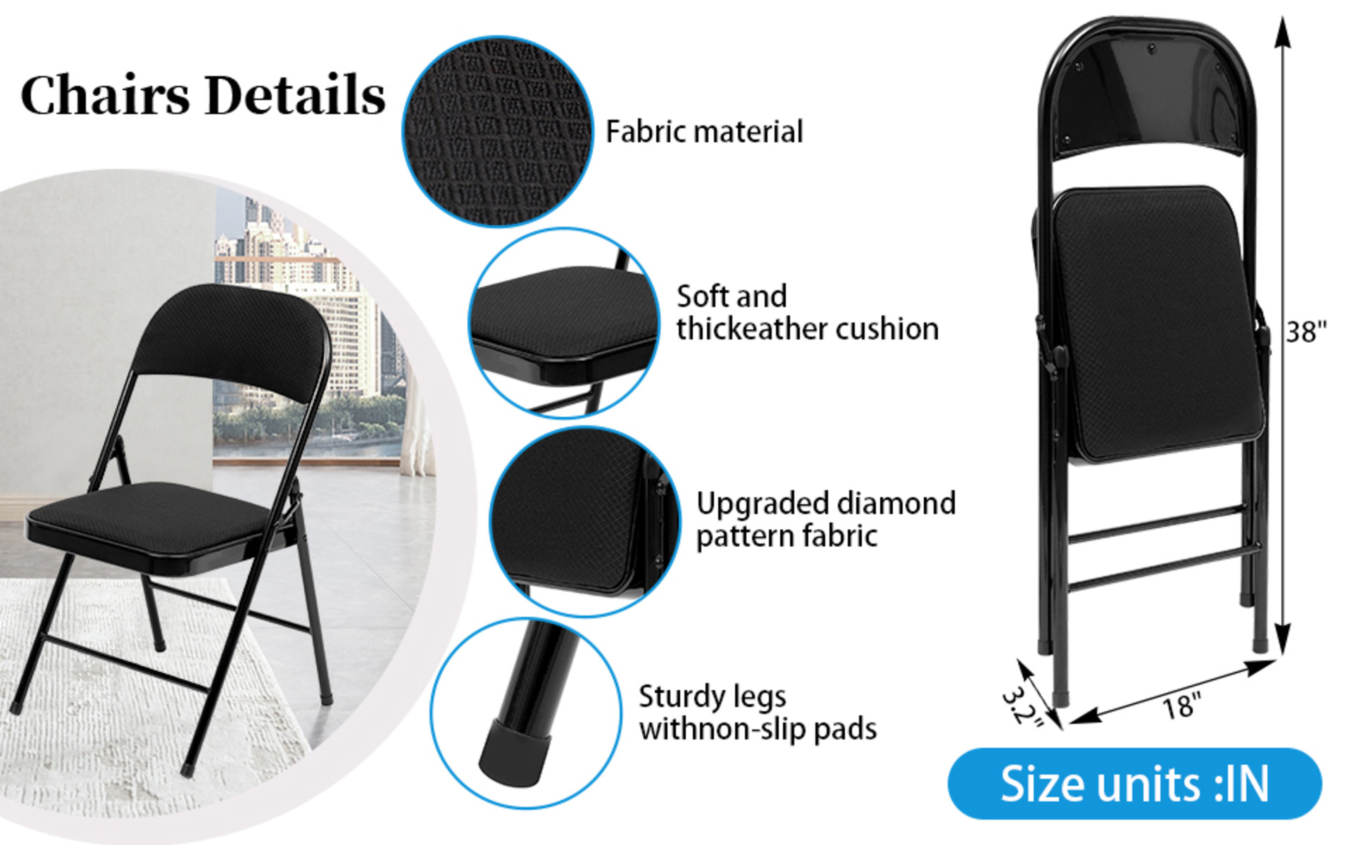 Fabric folding chairs discount walmart