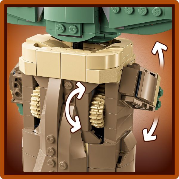 Turn the dials to operate Grogu’s arms.