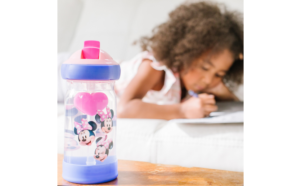 Disney Frozen Sip & See Toddler Water Bottle with Floating Charm