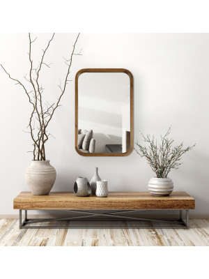 Morris Rustic Wood Wall Mirror - Gray 30 x 20 by Aspire 