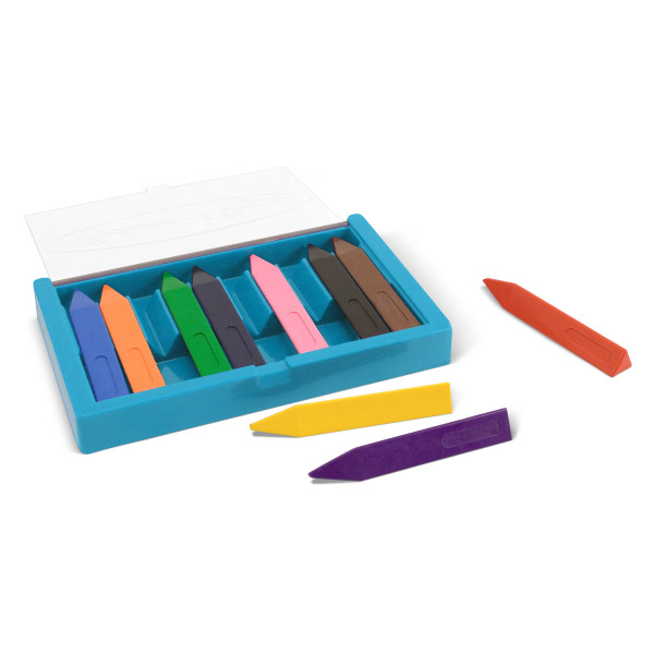 Melissa & Doug Triangular Crayons - 24-Pack in Flip-Top Case, Non-Roll