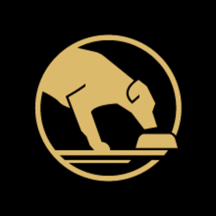 dog eating food from a bowl icon