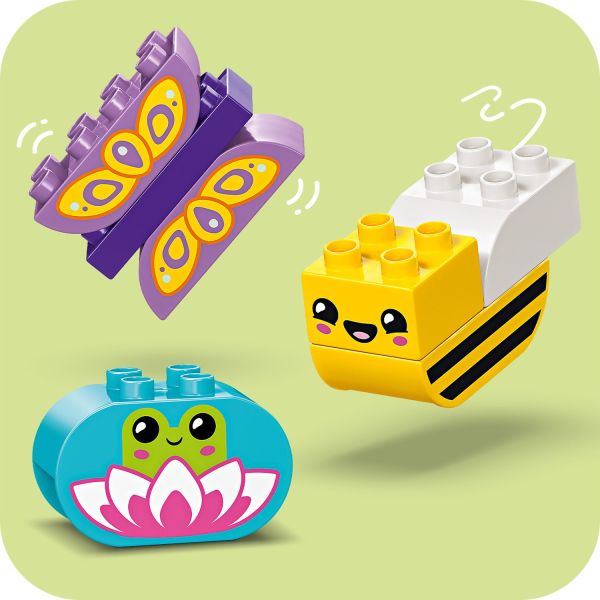 Includes butterfly, frog and bee bricks.