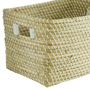 CosmoLiving by Cosmopolitan Traditional Seagrass Storage Basket - Set of 2, Dark Brown