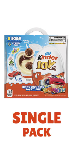 Kinder Joy Sweet Cream Topped with Cocoa Wafer Bites Milk Chocolate Treat +  Toy - 0.7oz