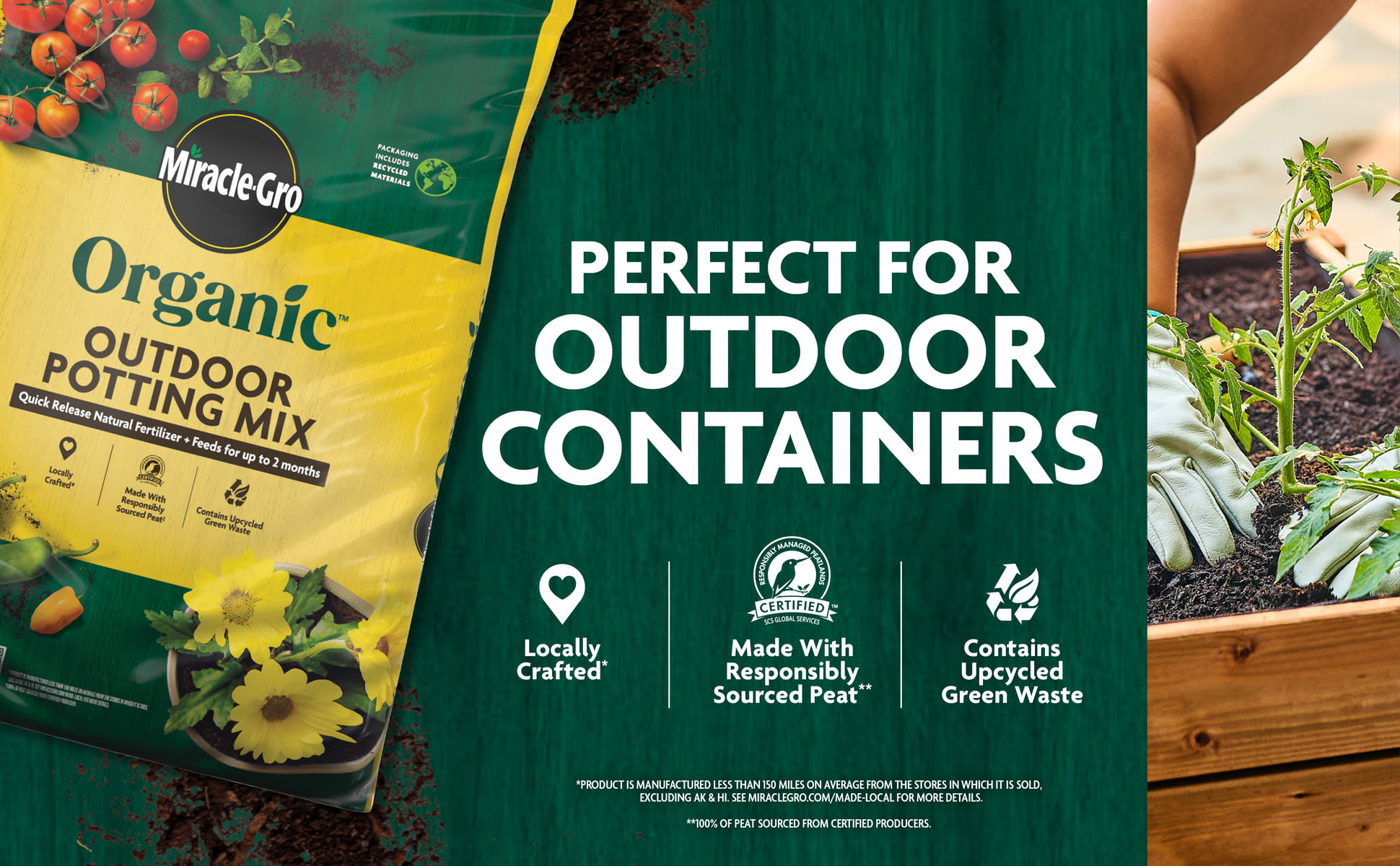 Miracle-Gro Organic Outdoor Potting Mix 25 qt. Soil for Container Plants,  Contains Quick-Release Natural Fertilizer, OMRI Listed 71281430 - The Home  Depot