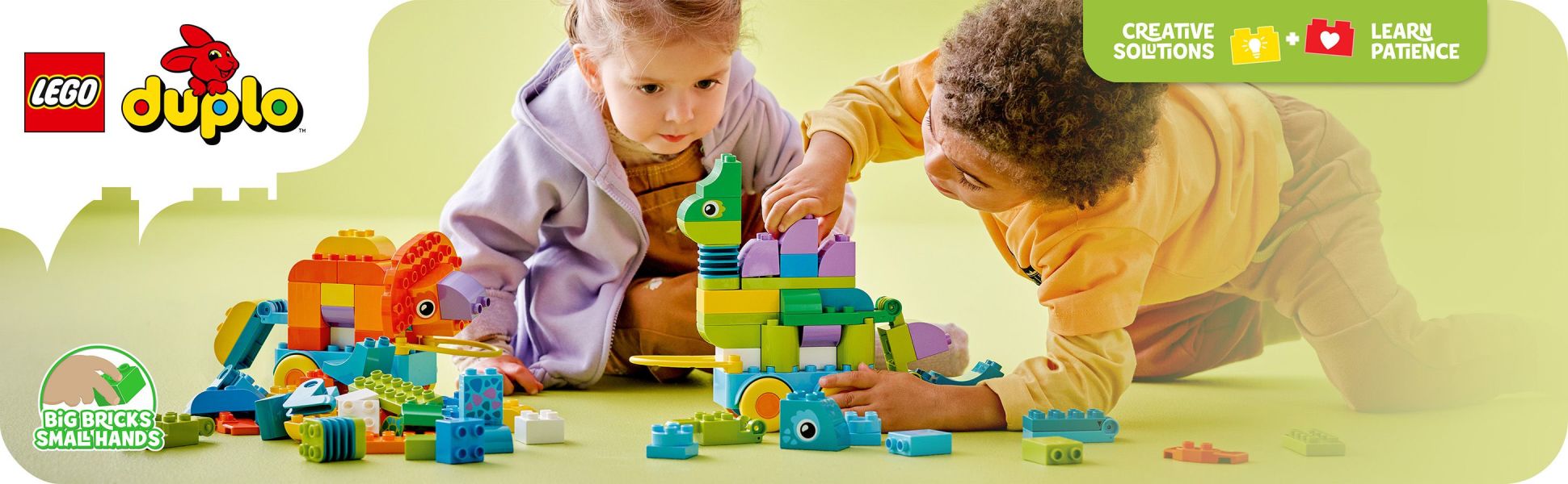 Toddlers launch into hours of imaginative play while exploring their creative skills with this versatile dinosaur building toy.