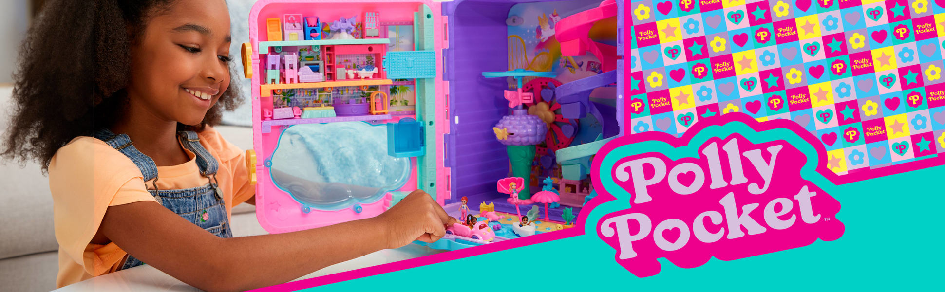 Polly Pocket Dolls Pollyville Resort Roll Away Playset with