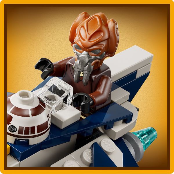 Place the Plo Koon LEGO minifigure in the cockpit.