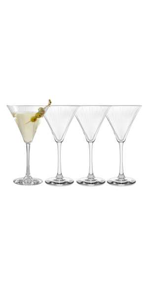 Libbey Paneled Martini Glasses, 9.5-ounce, Set of 4
