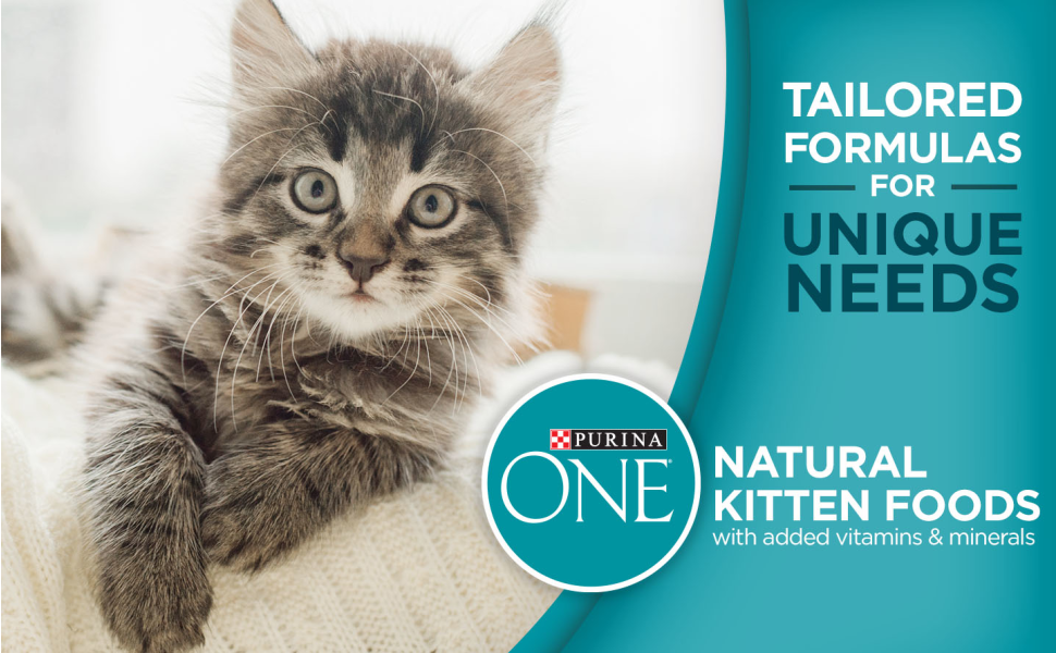 Tailored formulas for unique needs. Purina ONE natural kitten foods with added vitamins and minerals