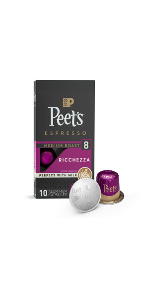 Peet's Coffee Ricchezza Premium Medium Roast Intensity 8 Espresso