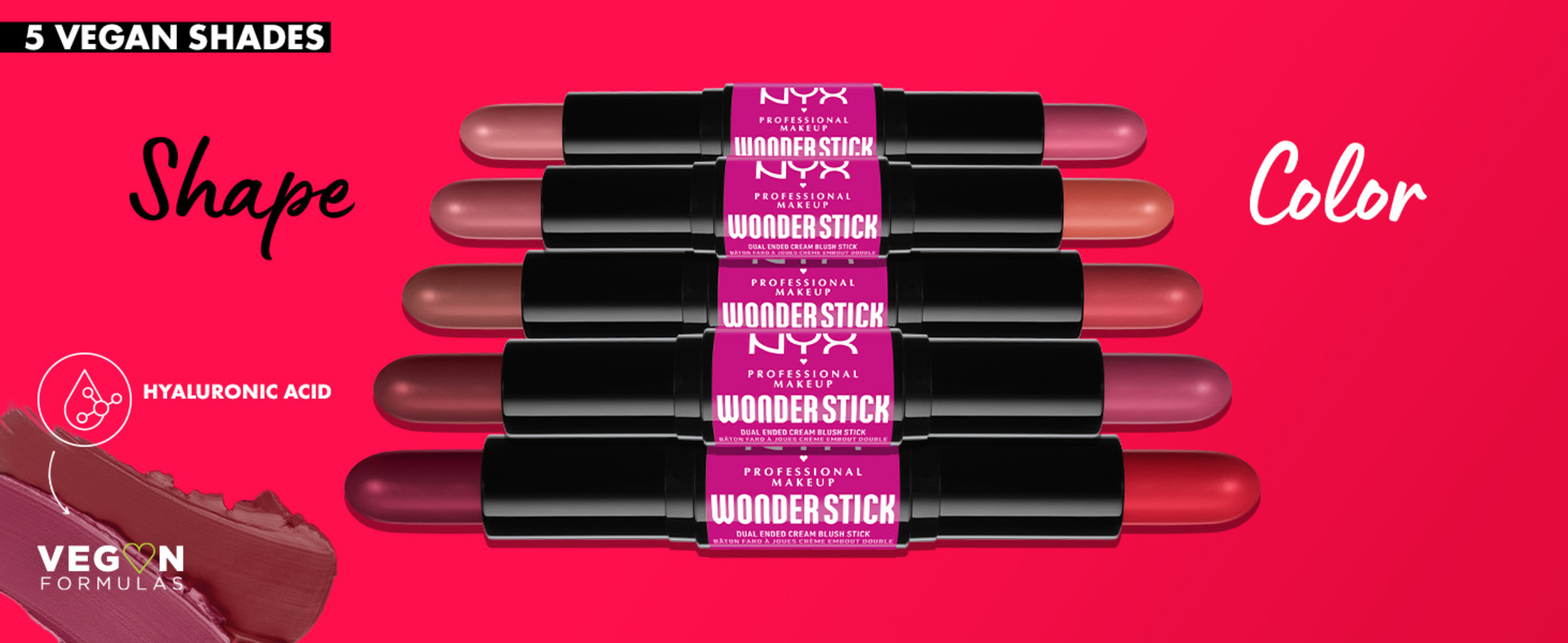 NYX Professional Makeup Wonder Stick Blush, Cream Blush