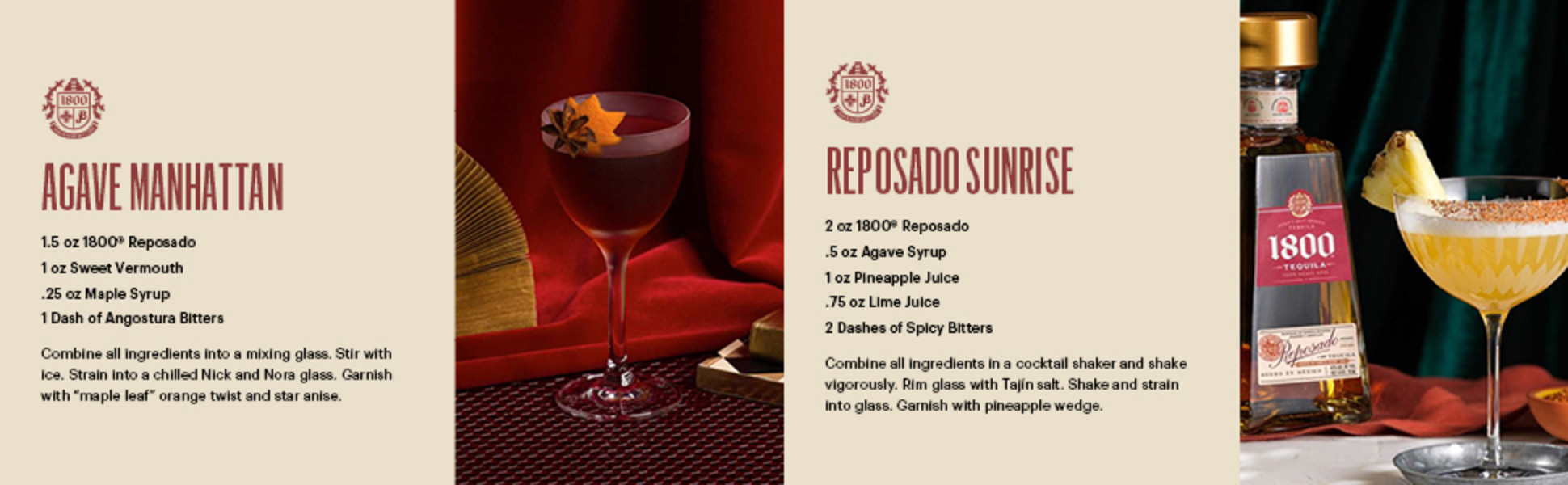 1800 Tequila Reposado, 1.75 L Glass Bottle, 40% ABV, Rich Flavors