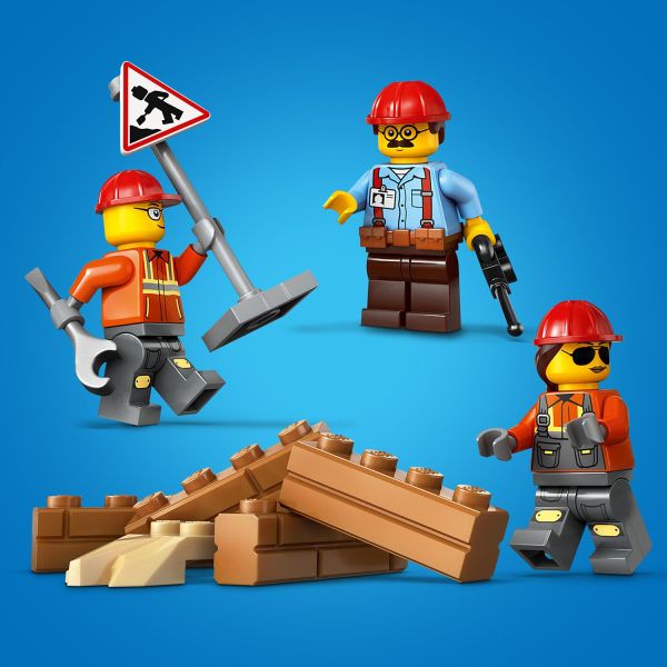 Includes a driver and 2 worker minifigures for imaginative play.