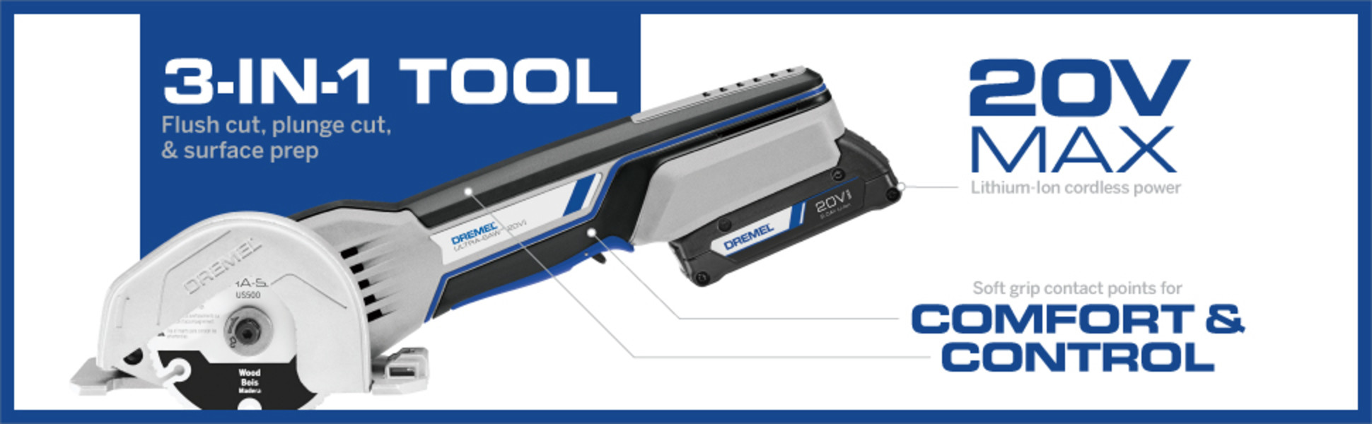 Dremel US20V-01 - 20V Max Cordless Ultra-Saw 1 Battery Tool Kit