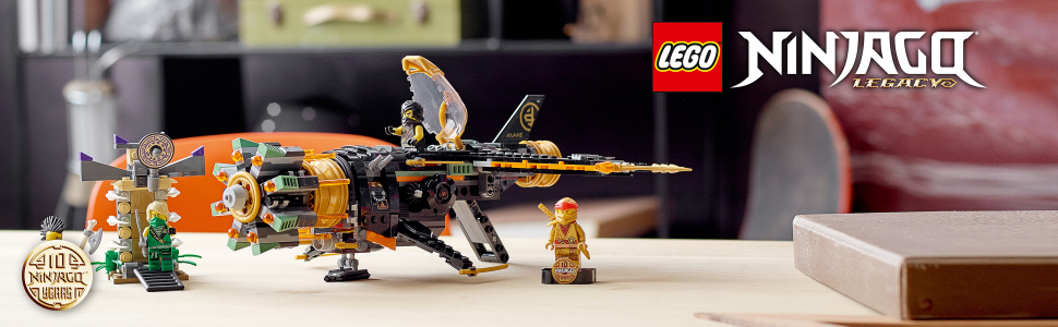 Lego ninjago 71736 le jet multi-missiles jouet d'avion boulder blaster avec  prison et figurine de ninja kai or a collectionner - La Poste