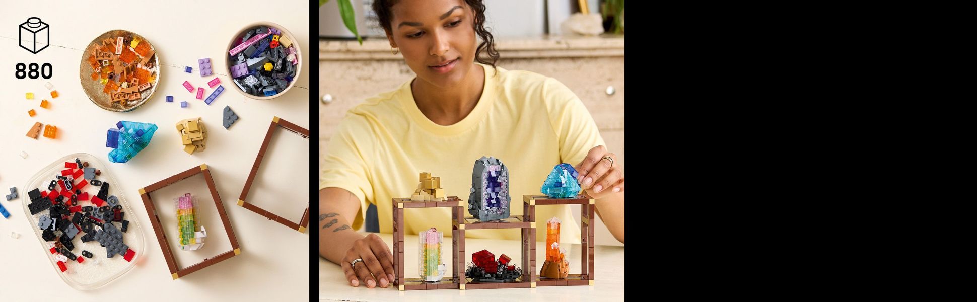 Discover more about the intricate structures of 6 minerals as you build and proudly display your colorful creations.
