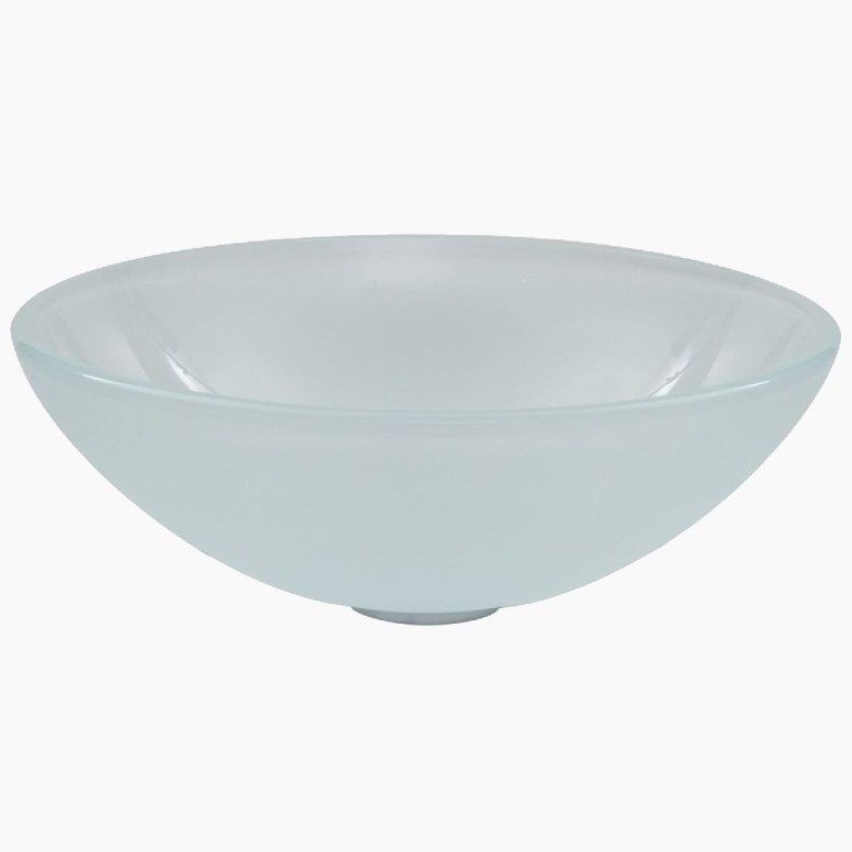 VIGO Giovanni Frosted White Glass Round Vessel Bathroom Sink