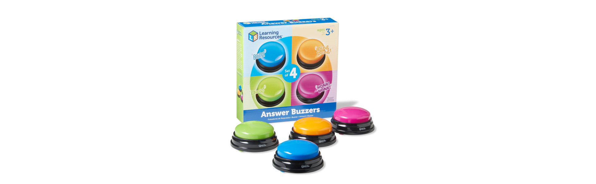 Learning Resources Botones de respuesta (set de 4), pulsadores de colores,  juegos infantiles, material profesor : Learning Resources Answer Buzzers:  : Juguetes y juegos