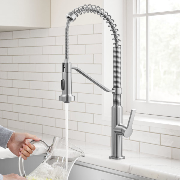 KRAUS Oletto High-Arc Single-Handle Pull Down Sprayer Kitchen