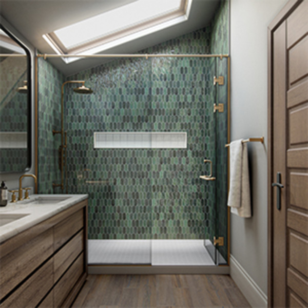 Daltile Miramo Oyster 13 in. x 13 in. Glazed Ceramic Fan