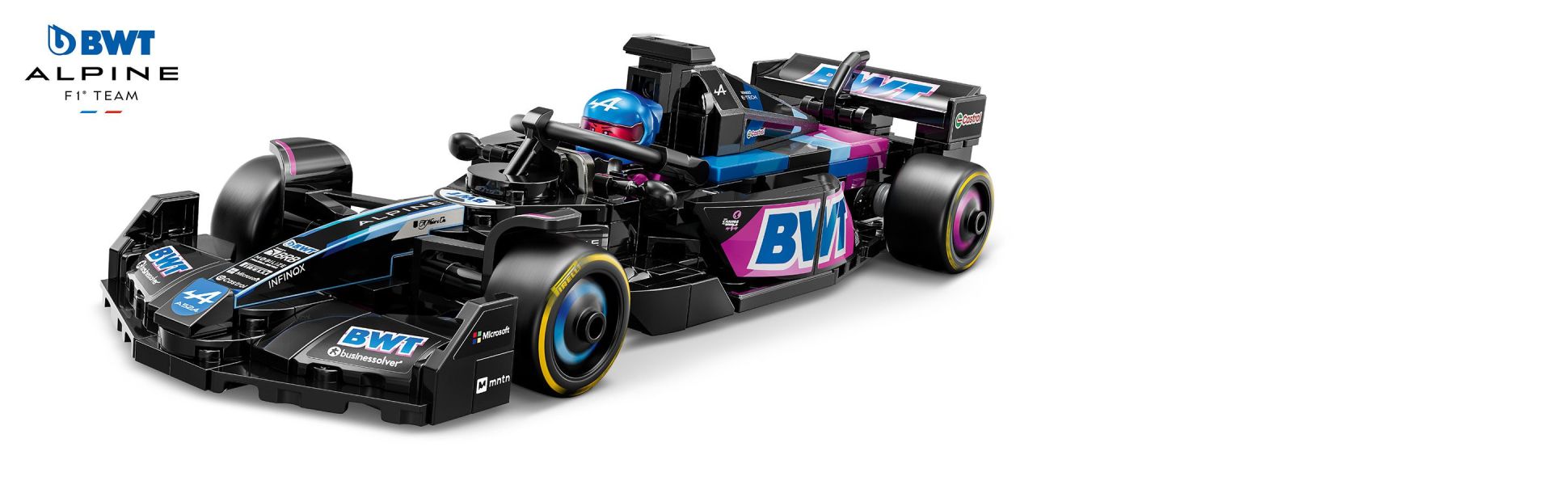 Kids can take their place on the starting grid and experience thrilling race action with this detailed F1 car toy.