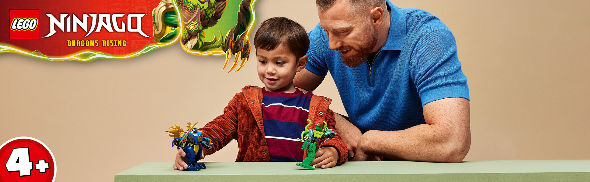 Jay’s Dragon Mech Fight playset lets kids ages 4 and up learn how to build with LEGO bricks as they dream up exciting stories.