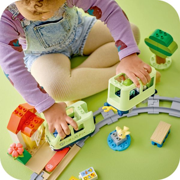 Toddlers construct the track any way they choose.
