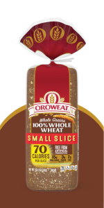 Oroweat Whole Grains 100% Whole Wheat Bread, Small Slice, 18oz