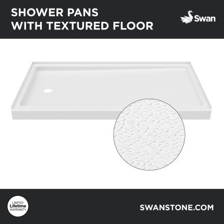 Swan Veritek 36 in. x 36 in. Single Threshold Shower Pan in White