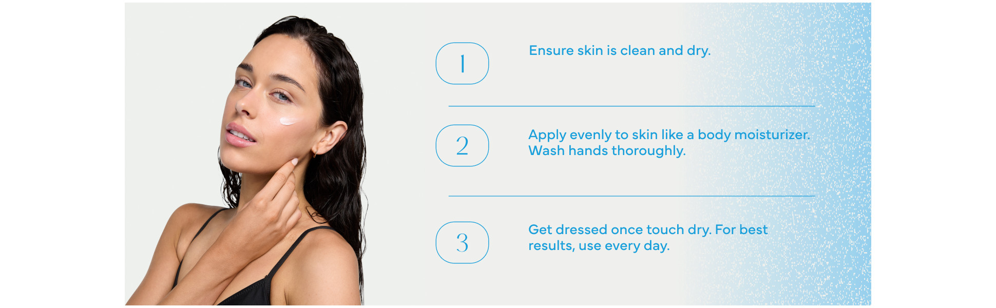 Directions for use on Bondi Sands gradual self tan lotion