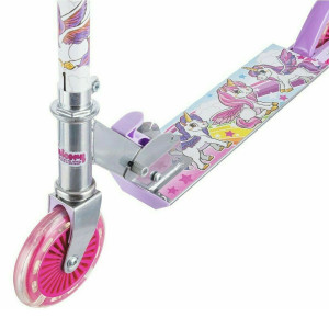 OZBOZZ Unicorn Foldable Scooter - Light UP Wheels for Kids