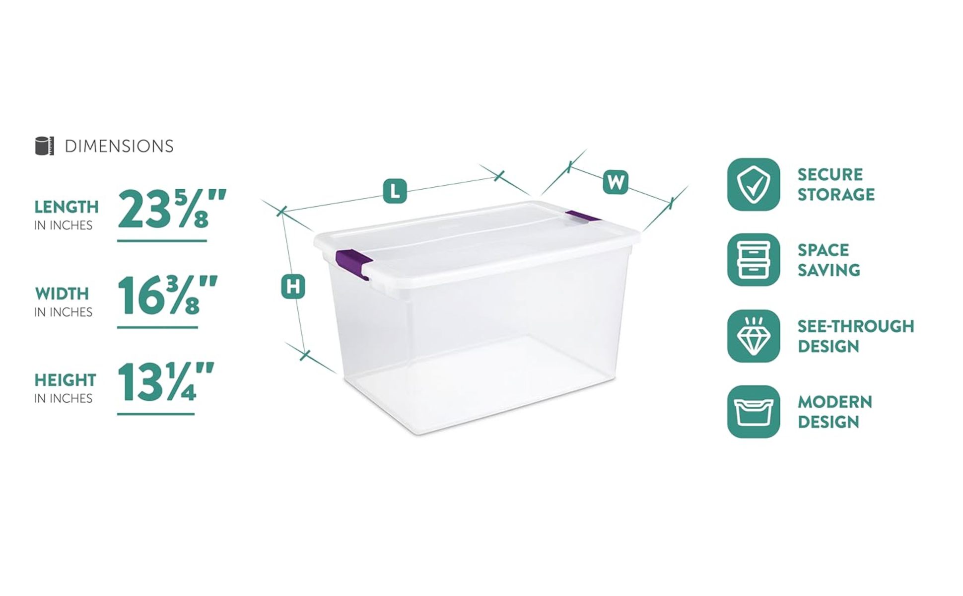 Clear Storage Sterilite Storage Bins 66 Qt 66 Quart Clear Plastic