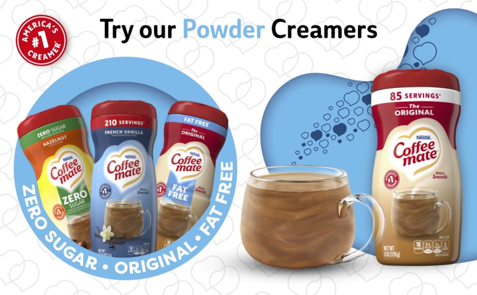 Coffee Mate Powder Creamer + Sugar Free (Pack Of 2) Pick & Mix Flavours