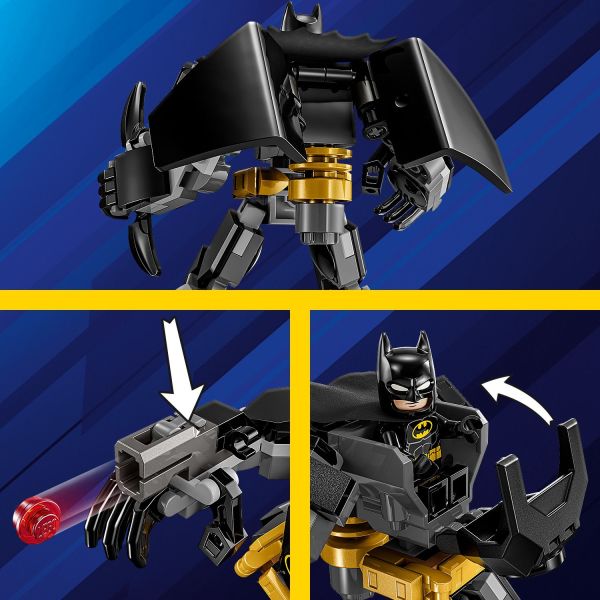 Includes a Batarang , stud launcher, jetpack and minifigure.