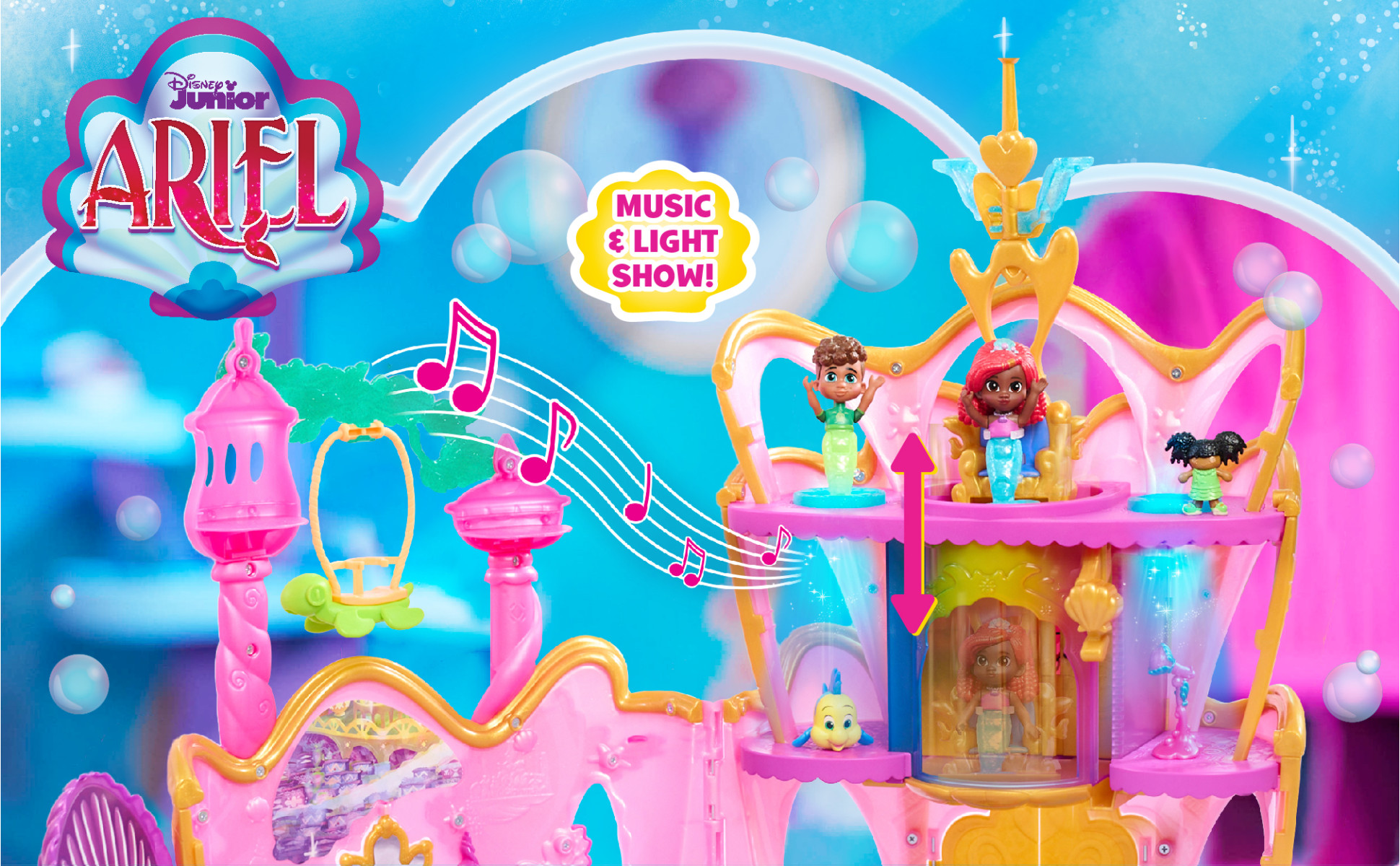 Disney Junior Ariel Deluxe Atlantica Palace Playset and 4